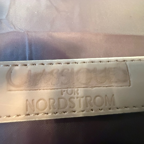 Nordstrom White Leather 7/8” Wide Belt with Gold Buckle Size Medium main image 4